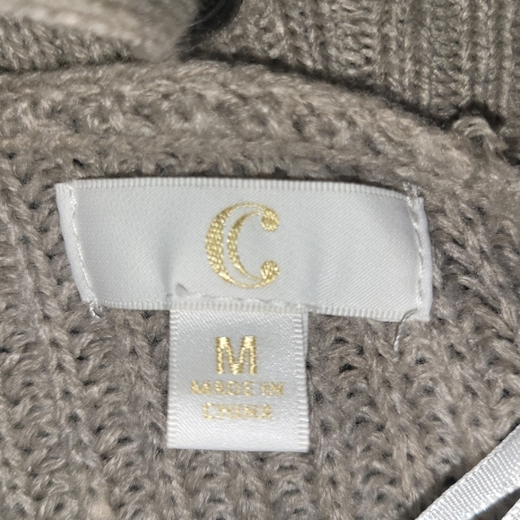 C Bat Wing Tan Sweater size M - Picture 6 of 8